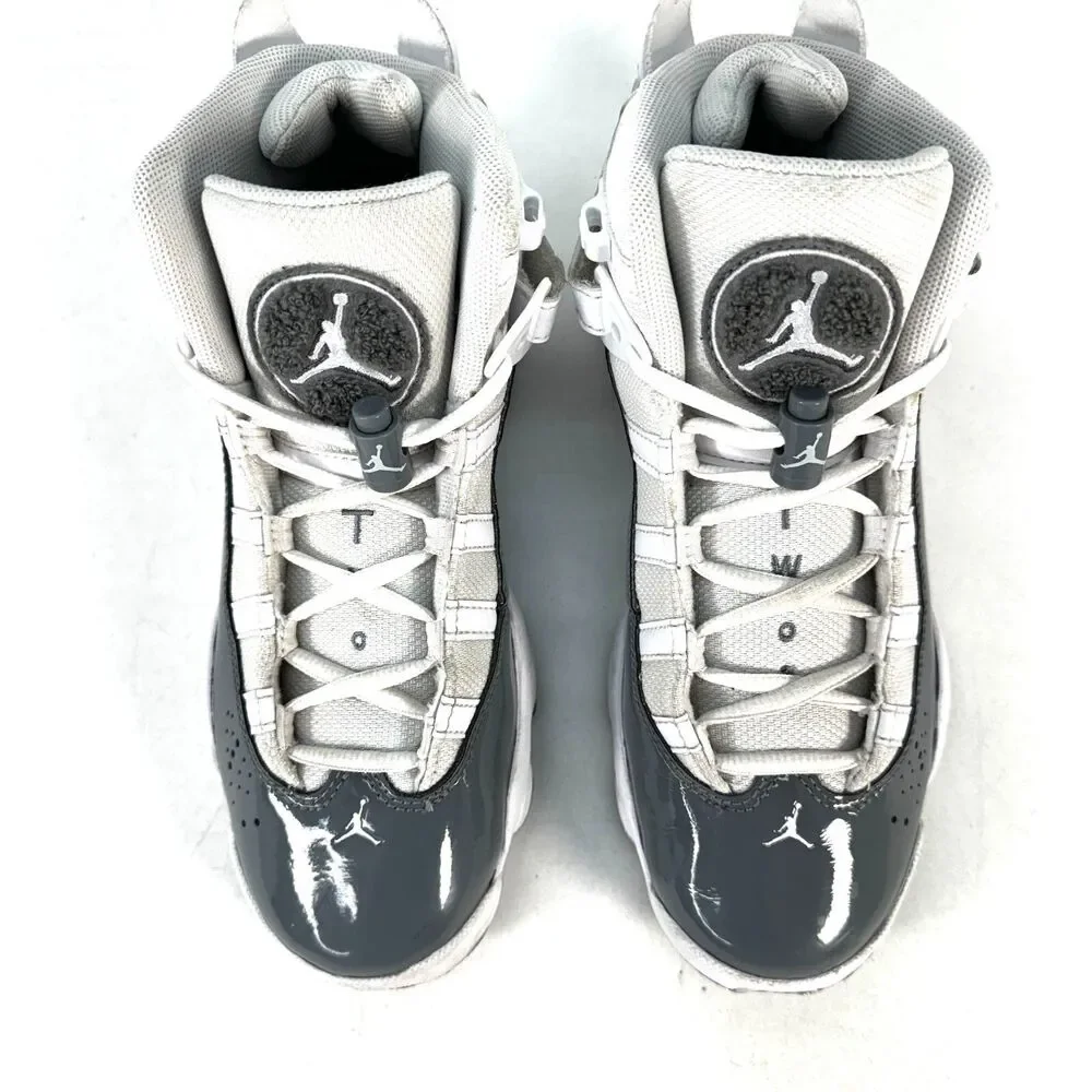 Nike Air Jordan 6 Rings White/Cool Grey Size Big Kids 5Y=Woman's 6.5 323419-121